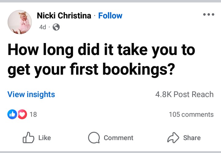 Real post from the group, example 10