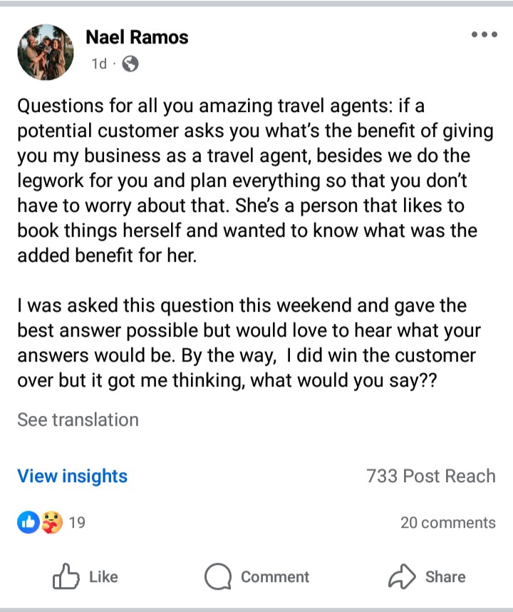 Real post from the group, example 14