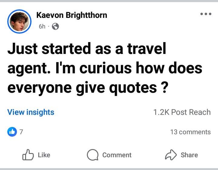 Real post from the group, example 2