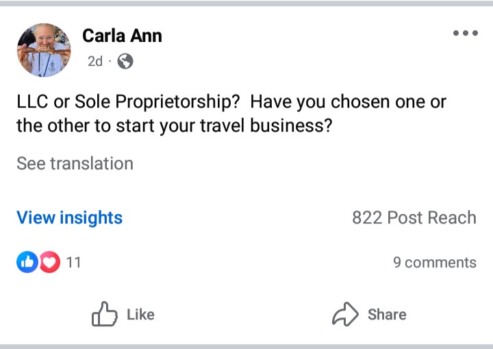 Real post from the group, example 5